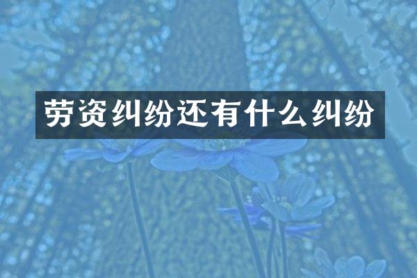 劳资纠纷还有什么纠纷