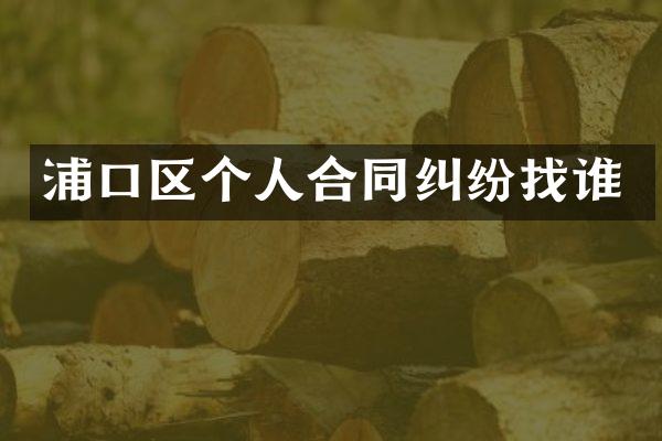 浦口区个人合同纠纷找谁
