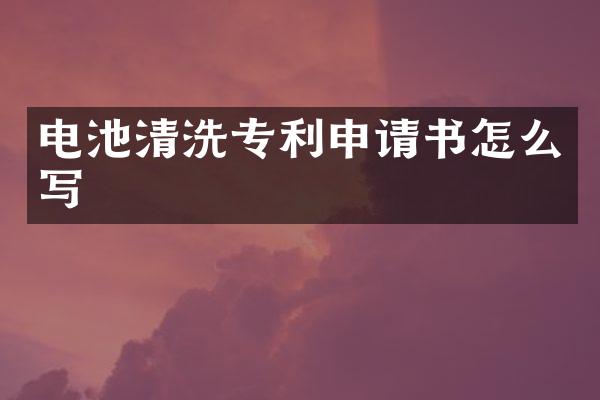 电池清洗专利申请书怎么写
