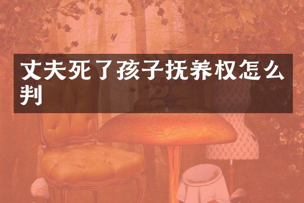丈夫死了孩子抚养权怎么判