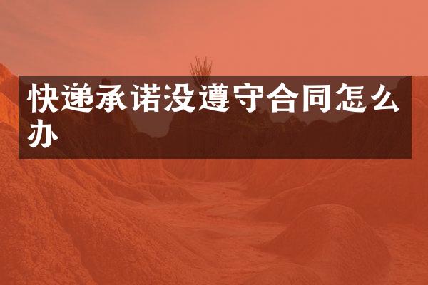 快递承诺没遵守合同怎么办