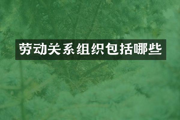 劳动关系组织包括哪些