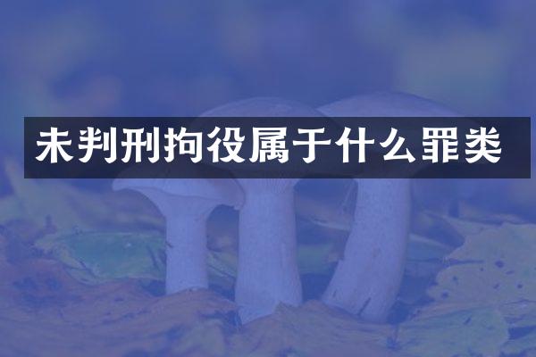 未判刑拘役属于什么罪类