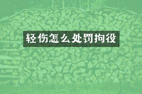 轻伤怎么处罚拘役