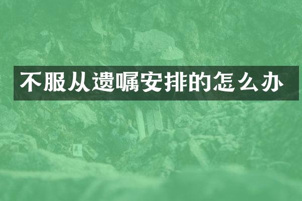 不服从遗嘱安排的怎么办