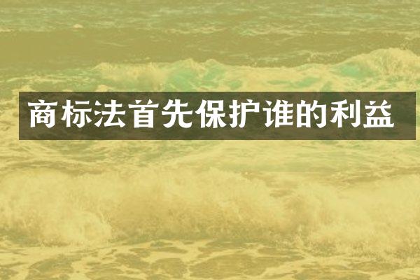 商标法首先保护谁的利益