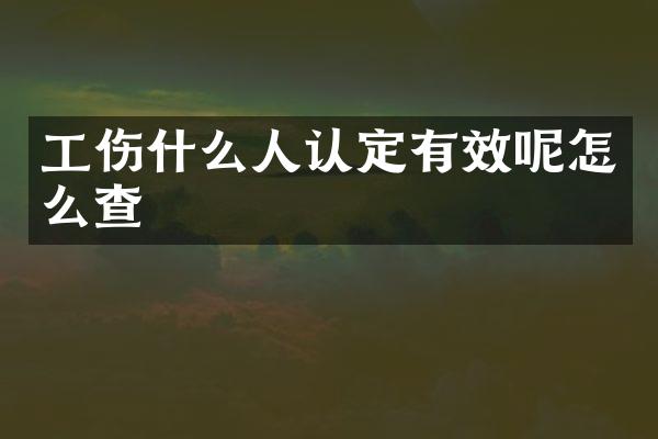 工伤什么人认定有效呢怎么查