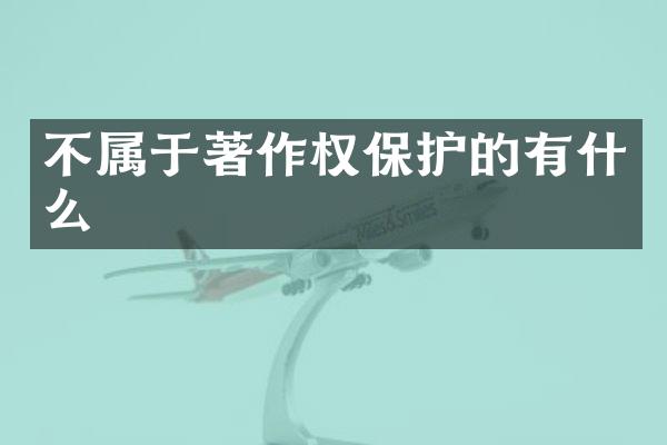 不属于著作权保护的有什么