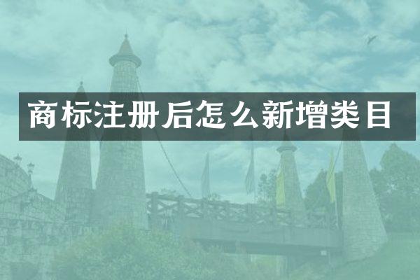 商标注册后怎么新增类目