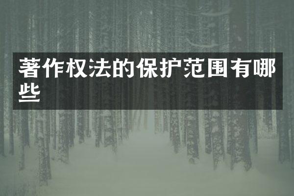 著作权法的保护范围有哪些