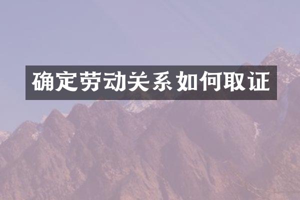 确定劳动关系如何取证