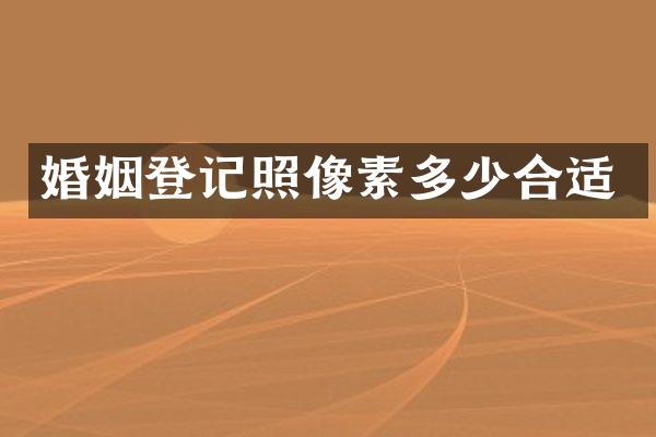婚姻登记照像素多少合适