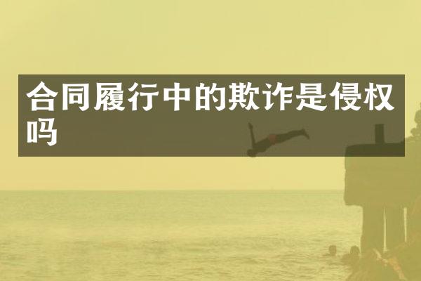 合同履行中的欺诈是侵权吗