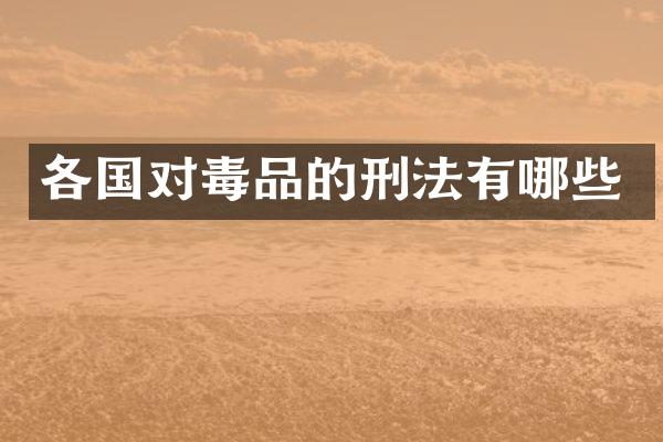 各国对的刑法有哪些