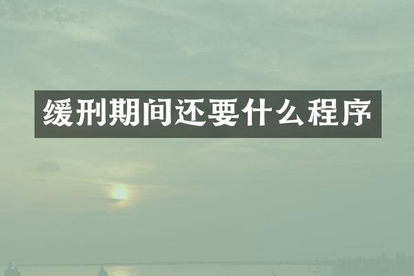 缓刑期间还要什么程序
