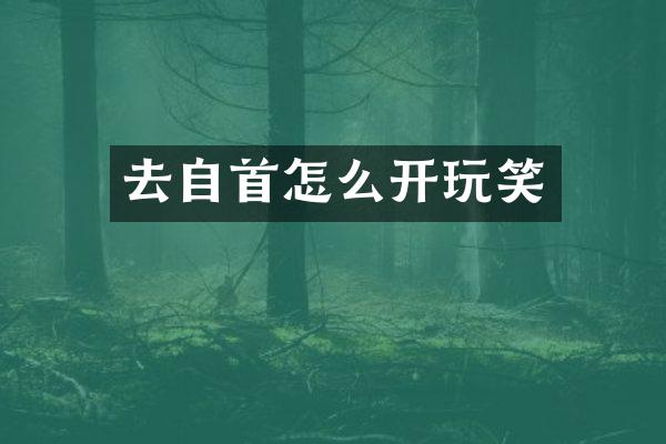 去自首怎么开玩笑