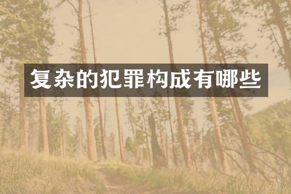 复杂的犯罪构成有哪些