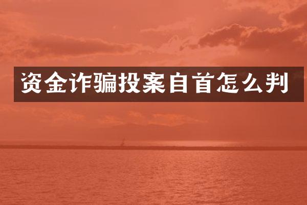 资金诈骗投案自首怎么判