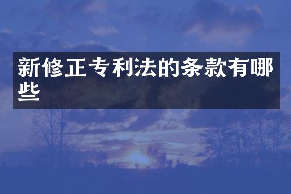 新修正专利法的条款有哪些