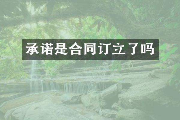 承诺是合同订立了吗