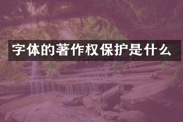 字体的著作权保护是什么