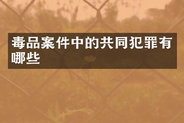 案件中的共同犯罪有哪些