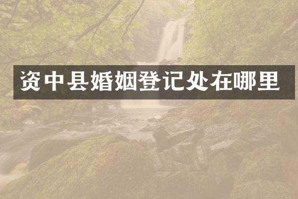 资中县婚姻登记处在哪里