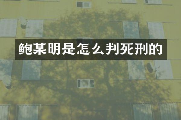鲍某明是怎么判死刑的