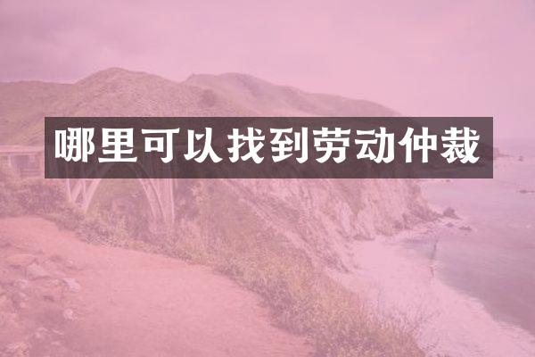哪里可以找到劳动仲裁