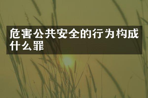 危害公共安全的行为构成什么罪