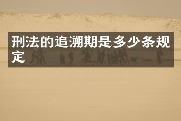 刑法的追溯期是多少条规定