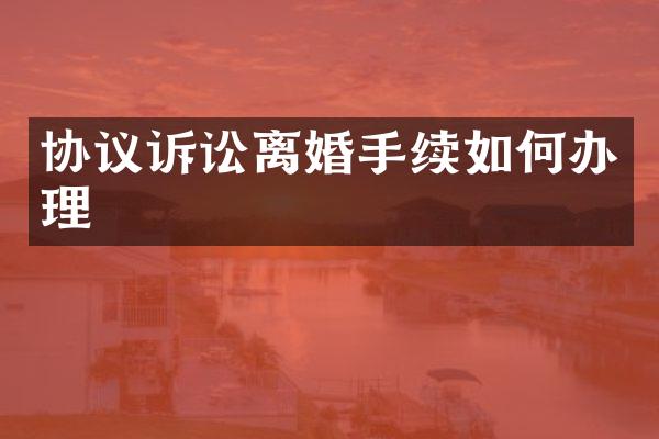 协议诉讼离婚手续如何办理
