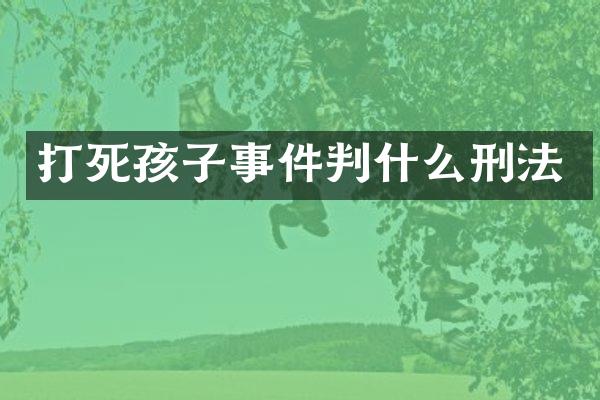 打死孩子事件判什么刑法