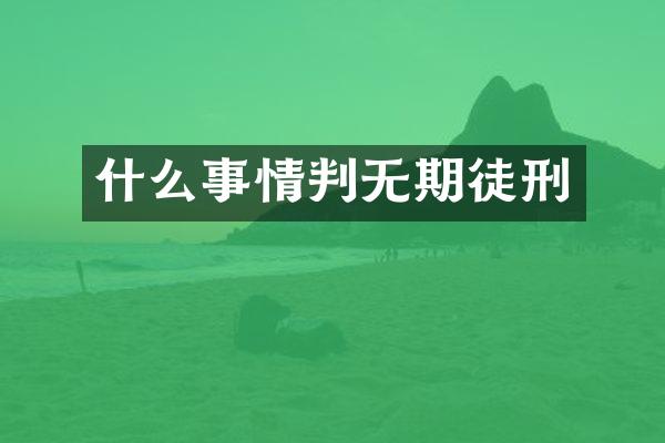 什么事情判无期徒刑