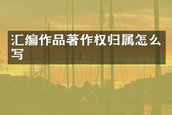 汇编作品著作权归属怎么写