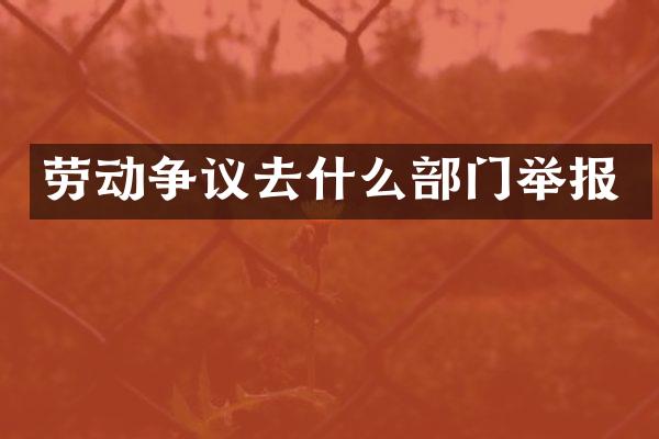 劳动争议去什么部门举报