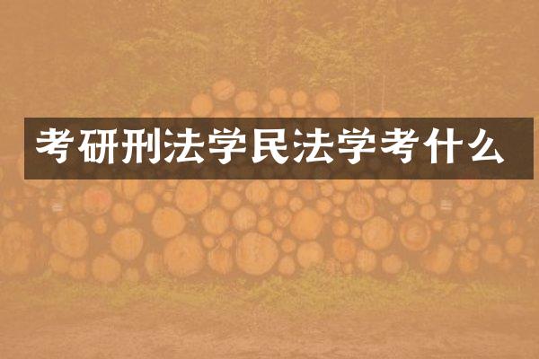 考研刑法学民法学考什么