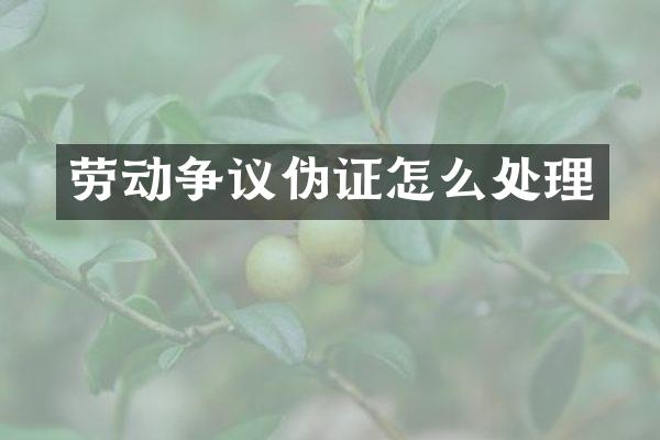 劳动争议伪证怎么处理