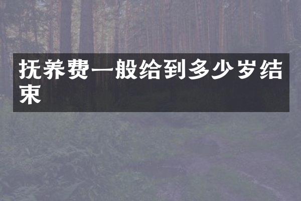 抚养费一般给到结束