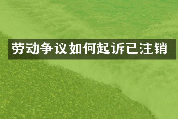 劳动争议如何起诉已注销