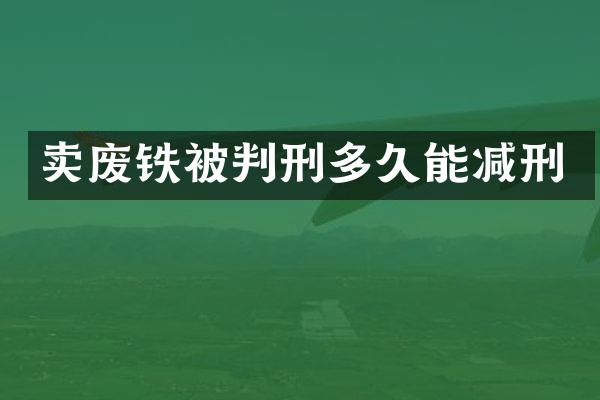 卖废铁被判刑多久能减刑