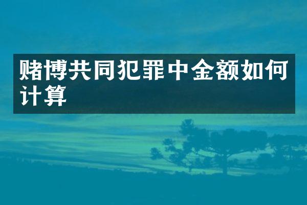 共同犯罪中金额如何计算