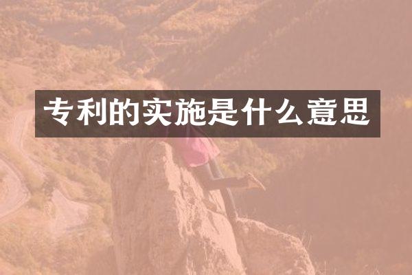 专利的实施是什么意思