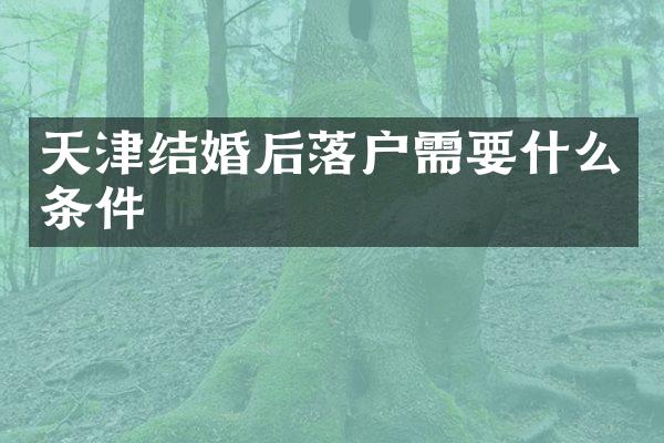 天津结婚后落户需要什么条件