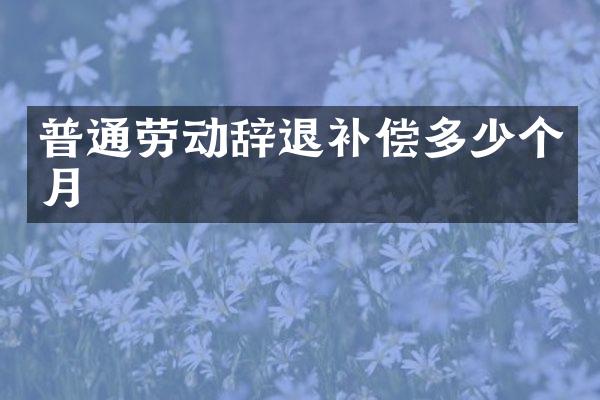 普通劳动辞退补偿多少个月