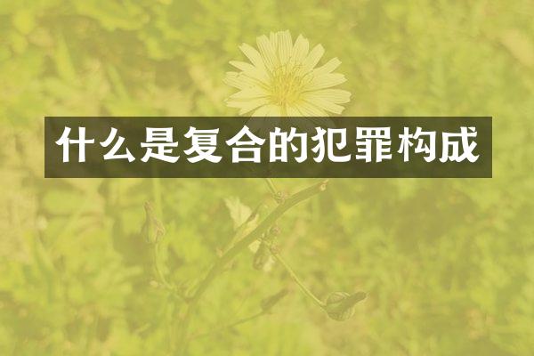 什么是复合的犯罪构成