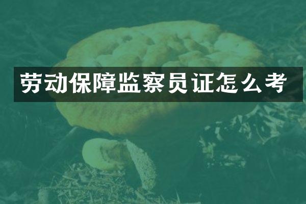 劳动保障监察员证怎么考
