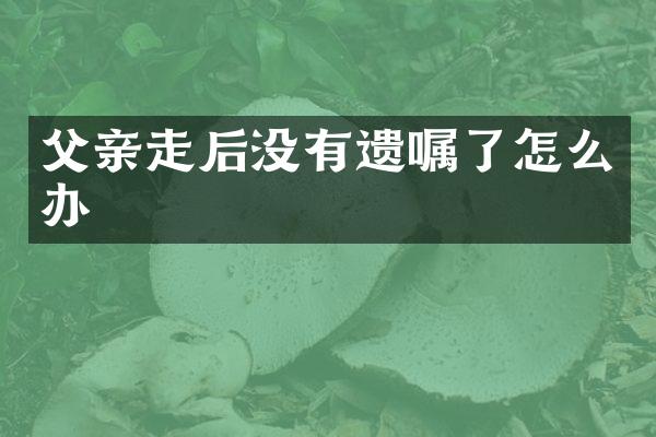 父亲走后没有遗嘱了怎么办