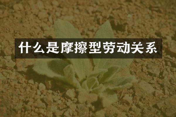 什么是摩擦型劳动关系