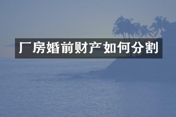 厂房婚前财产如何分割